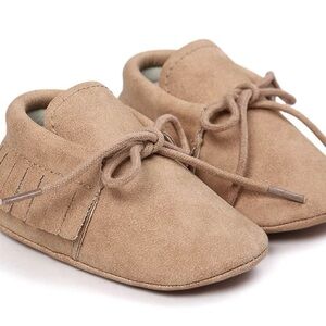 Tan Kids Moccasin Shoes